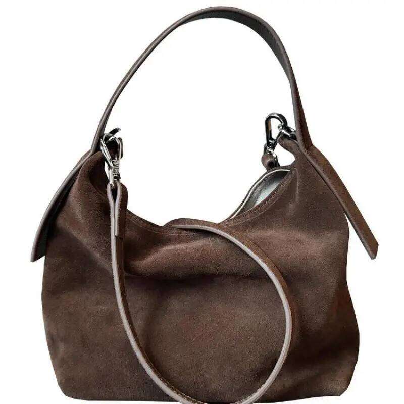 Luxury designer niche retro fashion high quality matte suede shoulder messenger bag casual simple multi-functional brand women