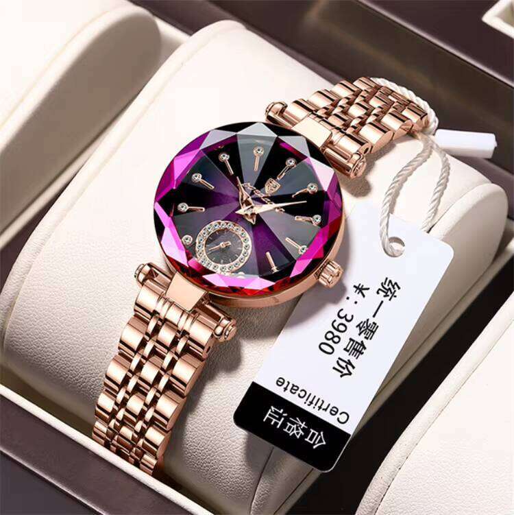 DHwatches POEDAGAR New Women's Simple Quartz Steel Band Set Dia Rose Gold Watch