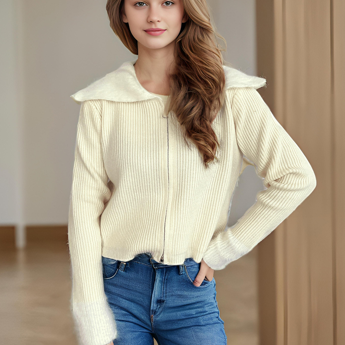 hot Free shipping designer sweater for women Fashionable and minimalist sweater thick and warm loose knit top