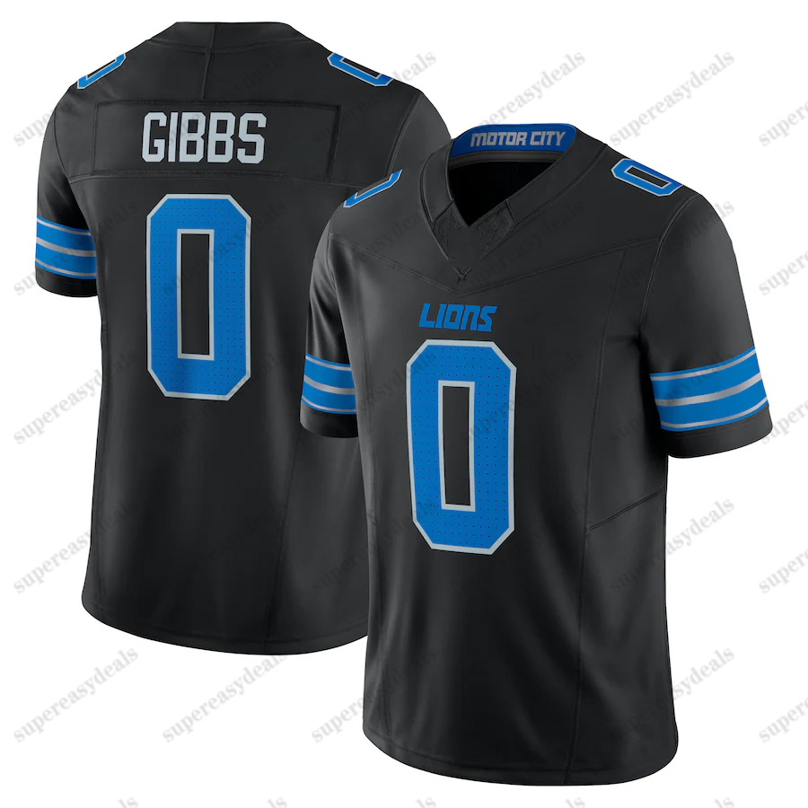 14 Amon-Ra St. Brown Jahmyr Gibbs 2024 Football Lions Jersey Jack Campbell Barry Sanders Jared Goff Jeff Okudah Johnson Custom