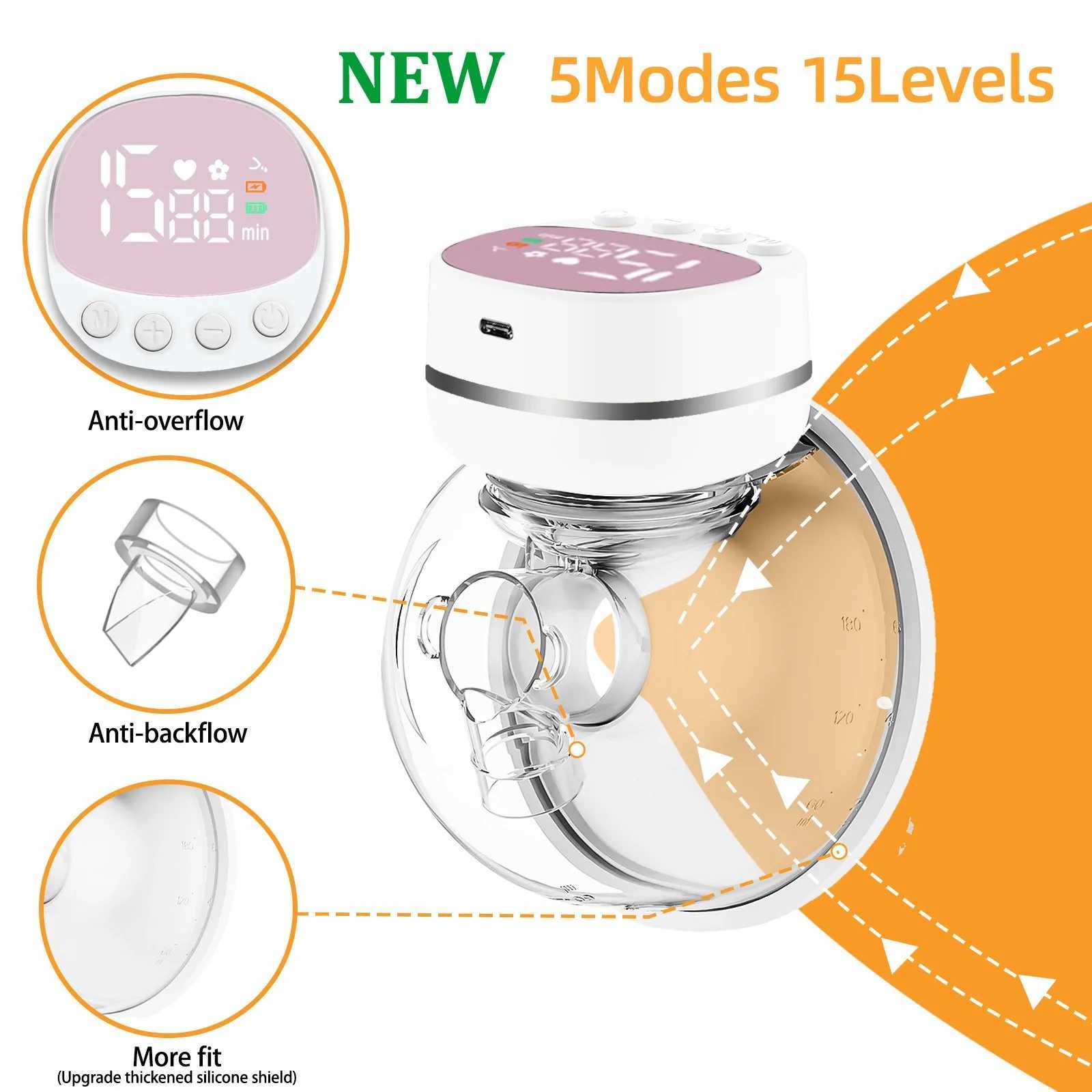 Invisible Electric Breast Pump Portable 5 Modes 15 Gears Machine Handsfree BPA Free For Breastmilk Collector For Breastfeeding X250724
