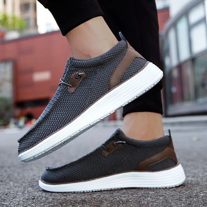 Fujeak Mens Breathable Casual Canvas Slip Shoes Comfort Slip-on Male Loafer Soft Loafers Lightweight Working Shoes 250716