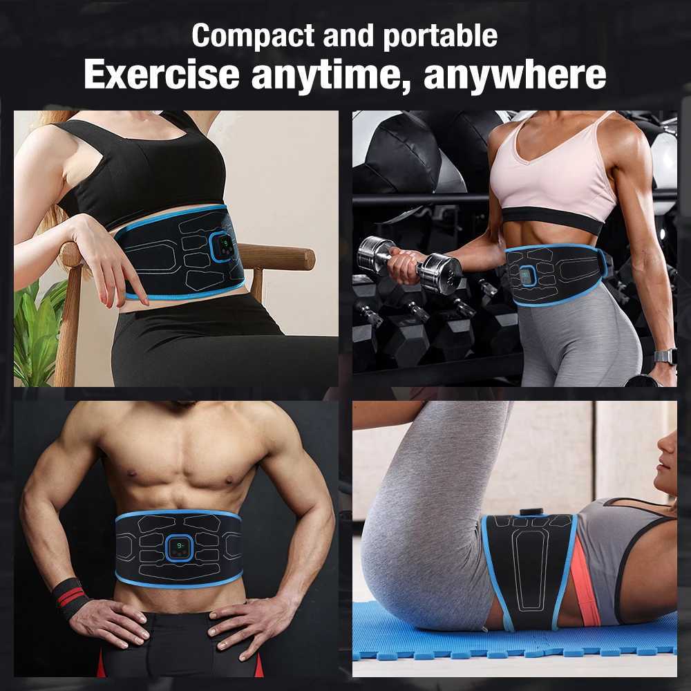 Smart EMS Abdominal Muscle Stimulator Toner Fitness Vibration Waist Belt Body Slimming Belt Electric Weight Loss Unisex W250724