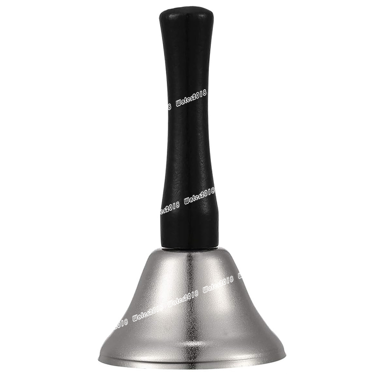 Hand Bells Steel Service Handbells Black Wooden Handle Diatonic Metal Bells Musical Percussion Christmas Decorations 12*6.5CM