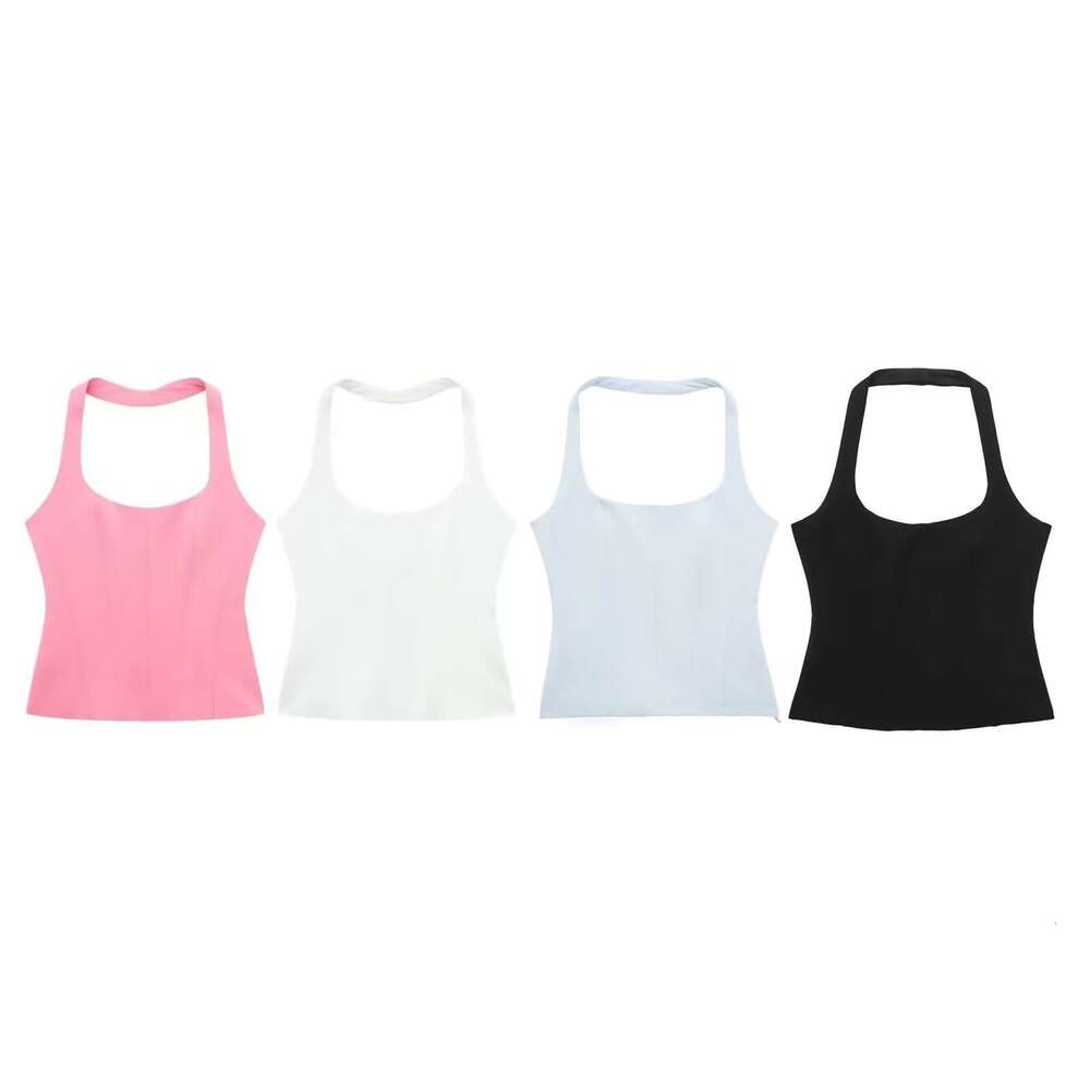 TRAFZA Summer New Women's Backless Style Halter Neck Tank Top B5