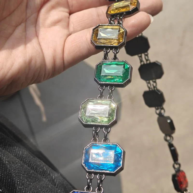 Colour Agate Crystal Pants Chain Men And Women Ones Waist Accessories Gothic Ethnic Style Y2K KeyChain Wholesaler 250722