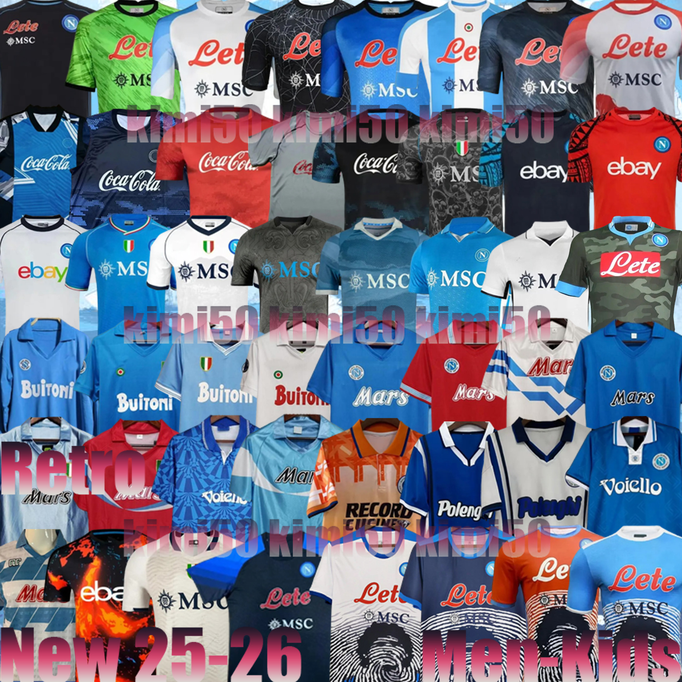 2024 2025 Napoli Retro Soccer Jerseys 87 88 89 90 91 93 Coppa Italia SSC naples Maradona 10 Vintage Calcio Napoli Classic Vintage Neapolitan long sleeve Football shirt