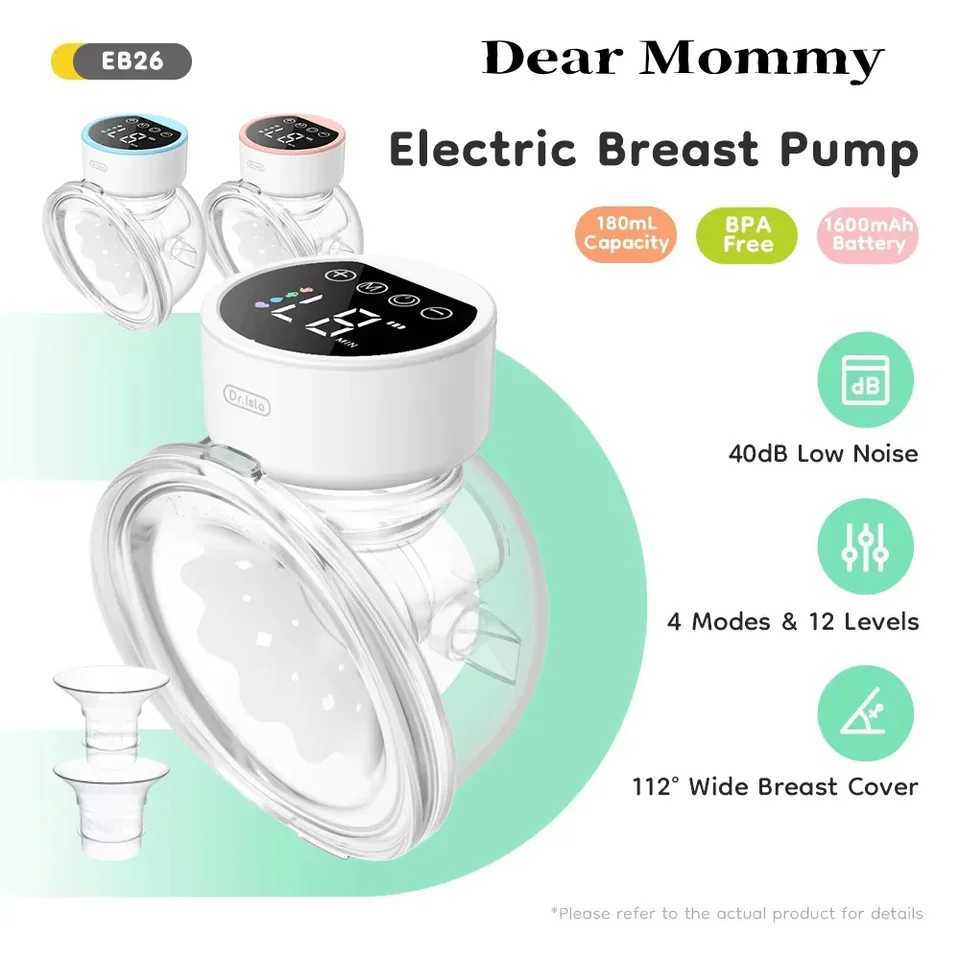 1PCS Wearable Electric Breast Pumps 4 Modes 12 Levels Portable Hands-Free Breast Pump Silent Comfort With 19/24mm Flange X250724
