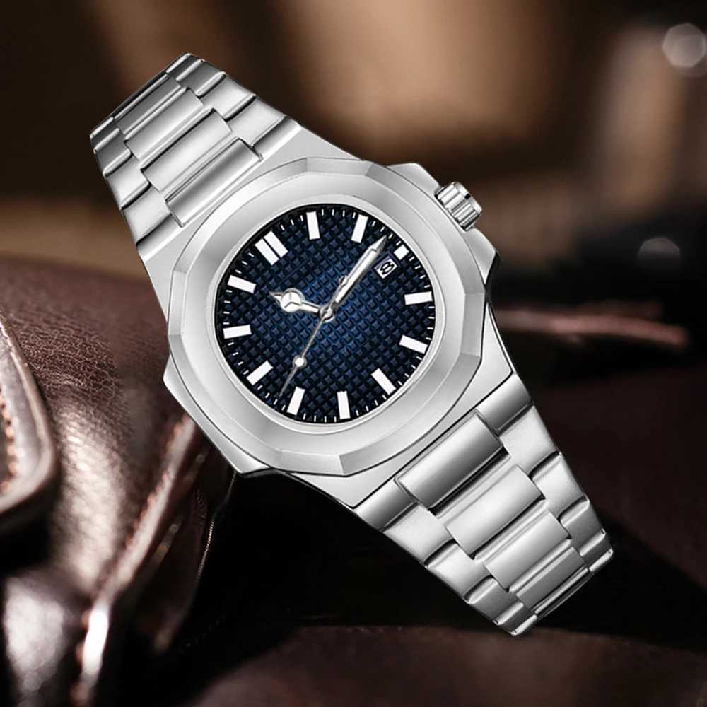 1PCS Silver Mens Watch Fashion Trend Simple Wind Strap Calendar Quartz Watch Suitable for Daily Clothing Matching Perfect Gift W250724