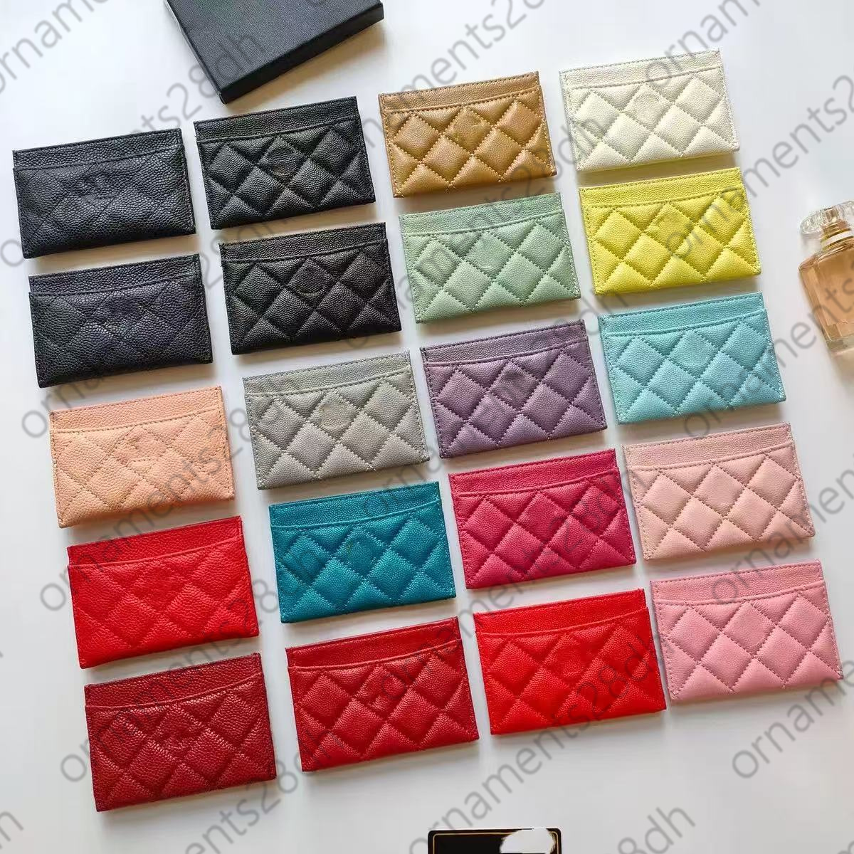Genuine Leather card holder designer wallet women card wallet Caviar calfskin cardholder passport holders coin purse black mens card holder purse women wallet