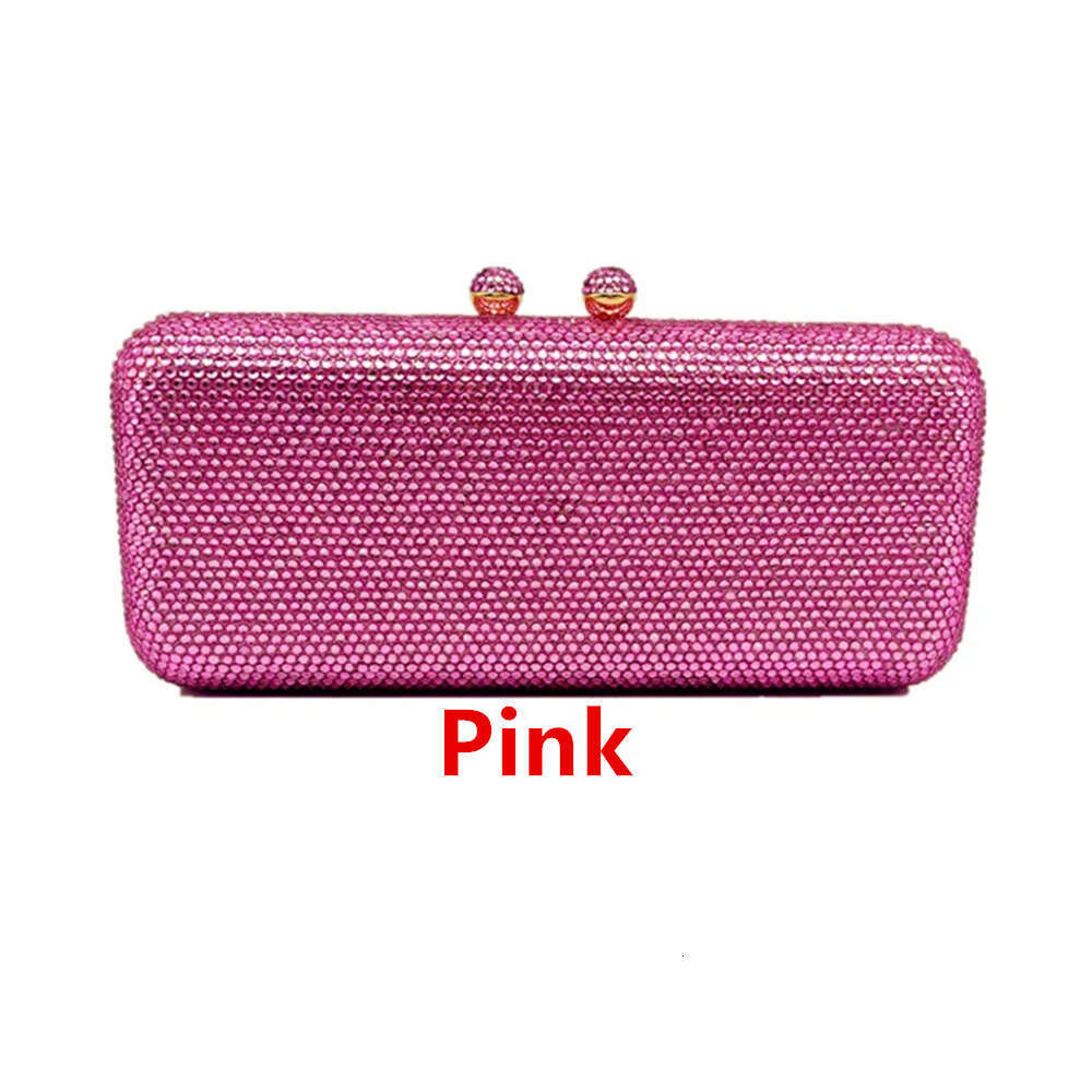 Designer Luxury Evening Diamond Women's Rhinestone Handbag Iron Box Metal Clutch Evening Party Wedding Dinner Bag