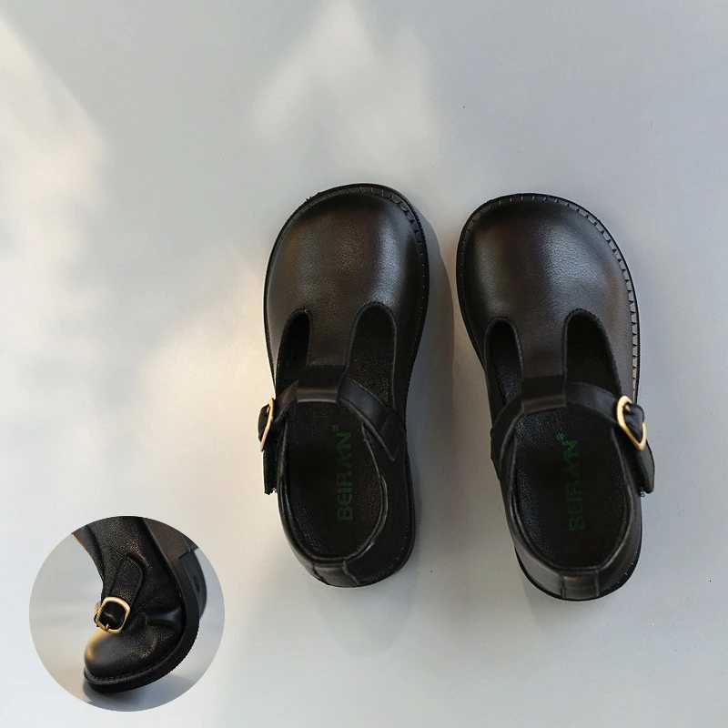 New High-end Genuine Leather Baby Girls Leather Shoes Spring Cowhide Soft Bottom Princess School Shoes Boys Flats Shoes XJ250724