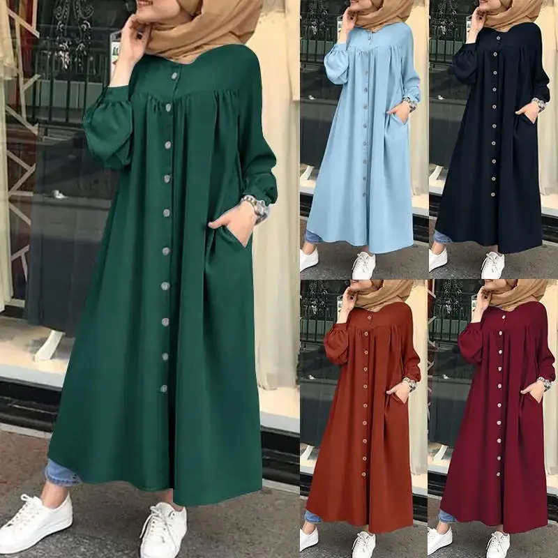 Autumn Casual Elegant Womens Stand Collar Long Sleeve Cardigan Dress Large Movement Type For Factory Wholesale 250724