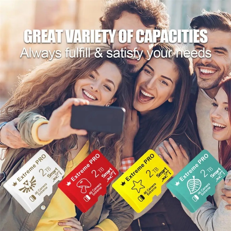 Newest 2TB Yellow Star SD TF Fast Speed A2 V30 Memory U3 Micro Tf Sd Card For Nintendo Switch Game Console Accessories