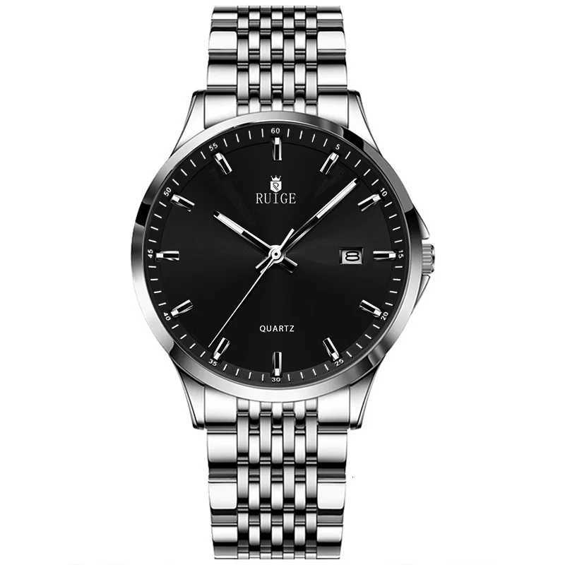 RUIGE Business Mens Quartz Watch Stainless Steel Calendar Mens Night Light Waterproof Fashion Versatile Watch B2-2 W250724