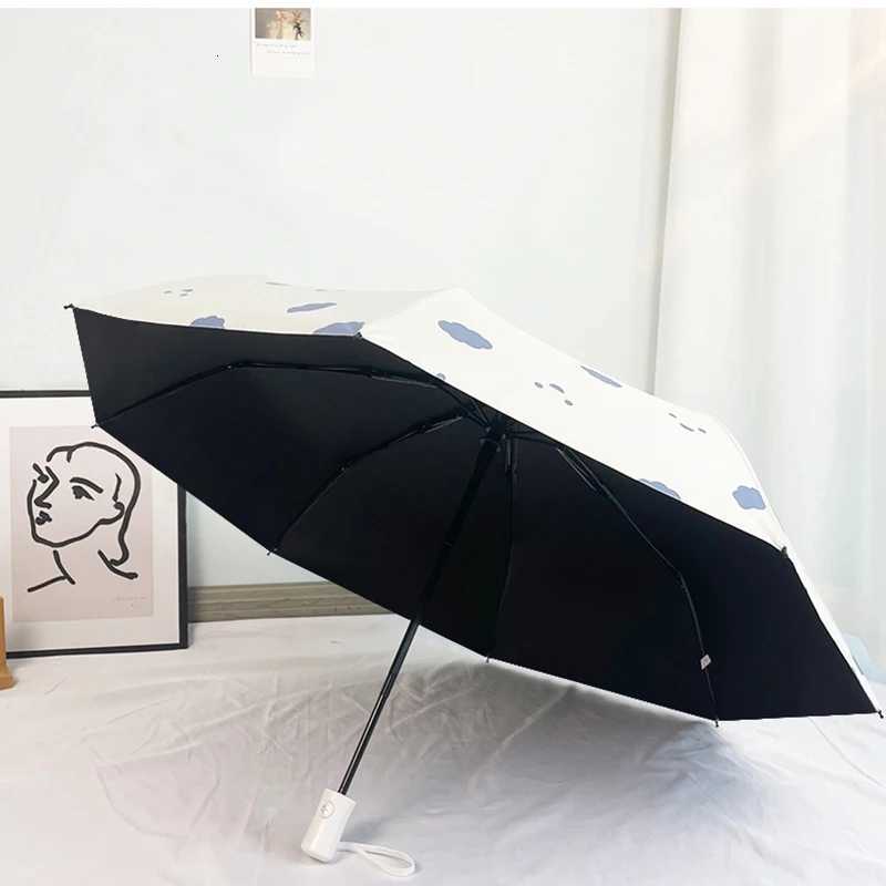 UV umbrella parasol Smiling Sky sun umbrellas Portable folding automatic umbrella Wind and waterproof Student adult rain gear R250724