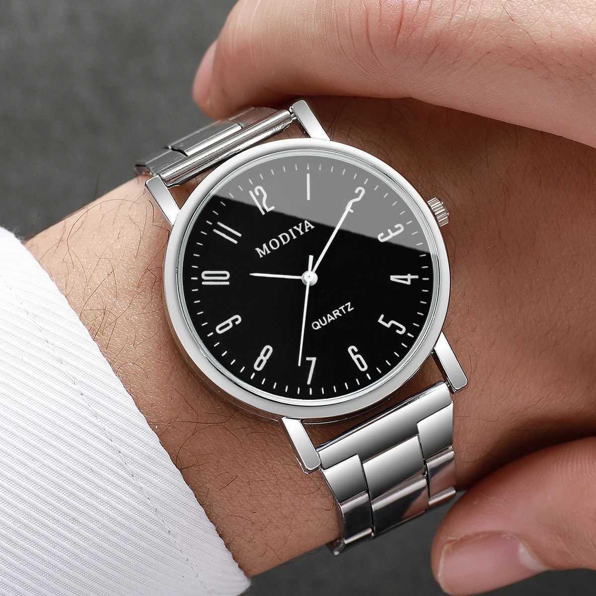 2PCS/Set Men Business Watches Fashion Analog Quartz Watch Reloj HombreWithout Box W250724