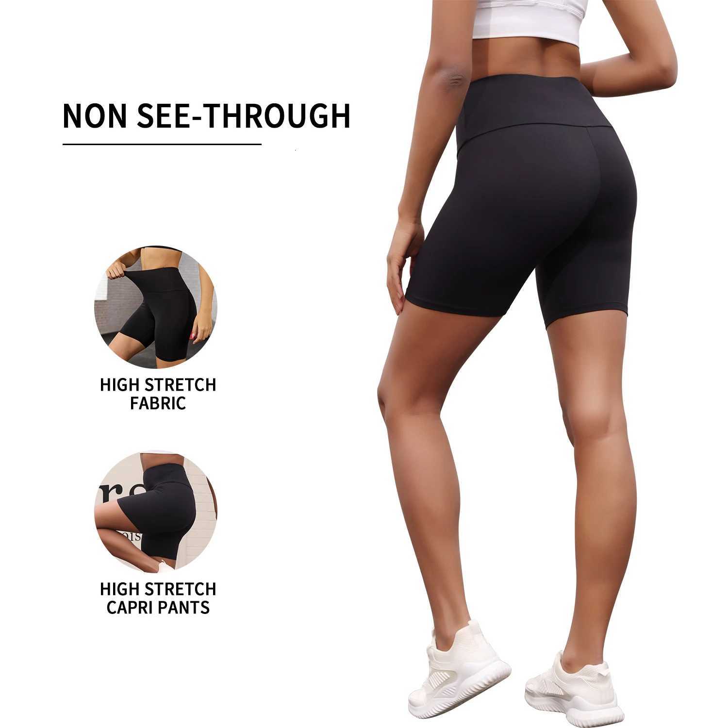 Womens High Waisted Biker Shorts Super Soft Tummy Control No See Through Workout Yoga Running Athletic Push Up Gym Fitness XJ250724