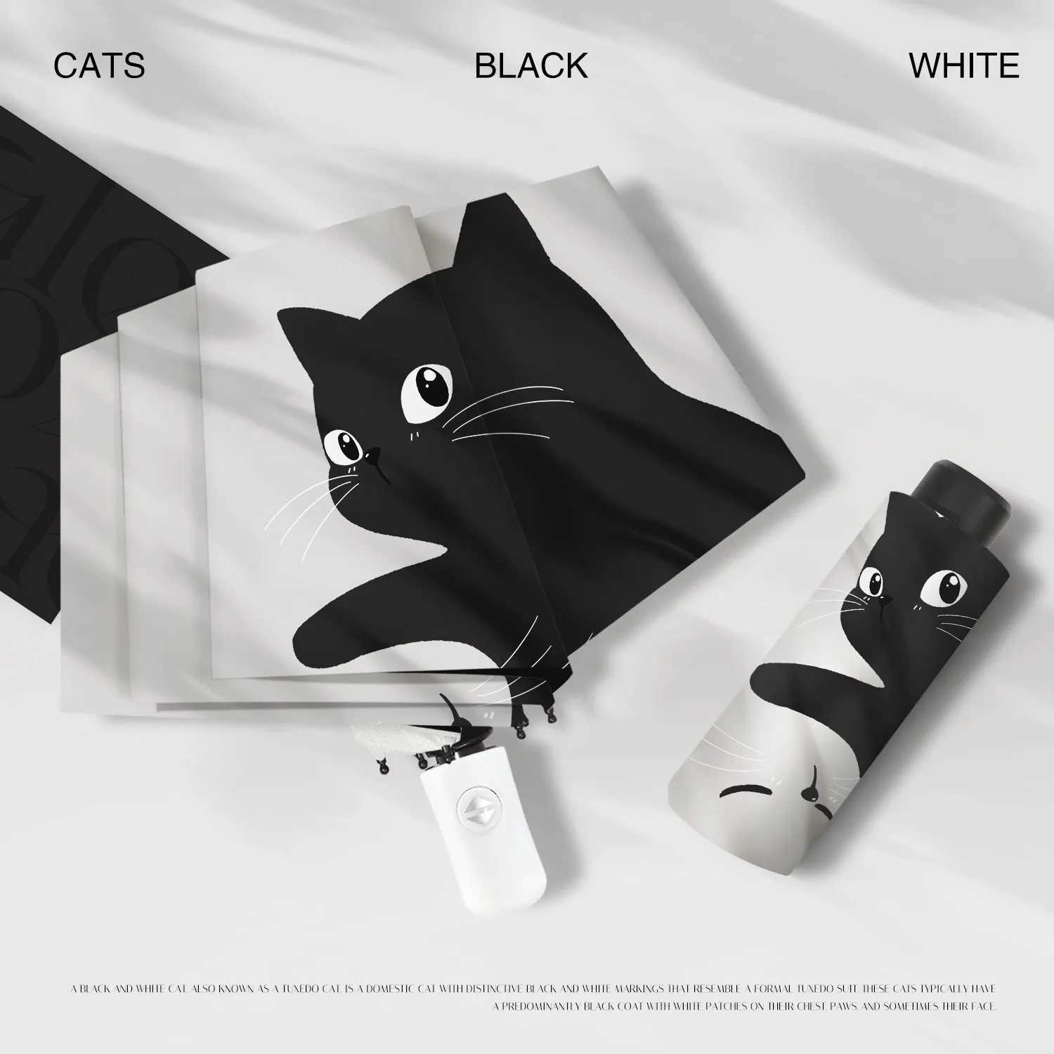 Cat Umbrellas With Sun And Rain Dual Purpose Lightweight Portable Sun Umbrellas For Women Fully Automatic Sun Protection Folding R250724