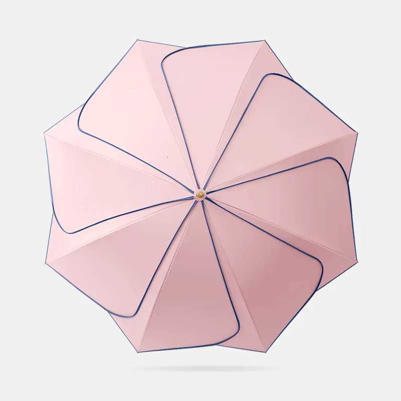 Flower Long Handled Rain and Sunshine Dual-Use Umbrella UV Protection Sun Protection Sunshade Umbrella Vinyl Umbrella R250724