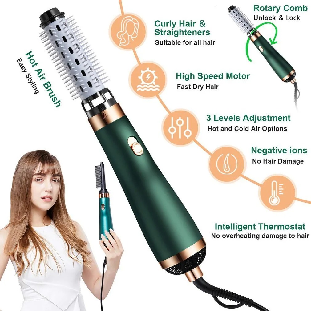 Curling Irons Hair Dryer Brush AllinOne Air For Drying Straightening Volumizer Blow Styler free shipping