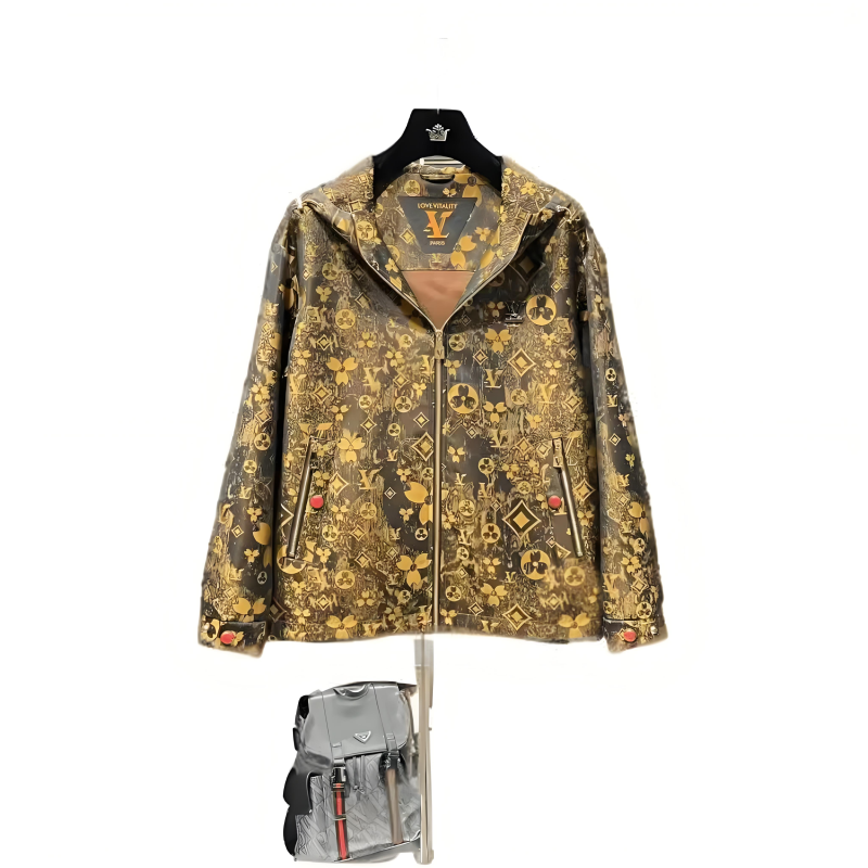 free Shipping Fashion jacket Casual jacket Printed hooded trendy men's casual personalized jacket jacket new