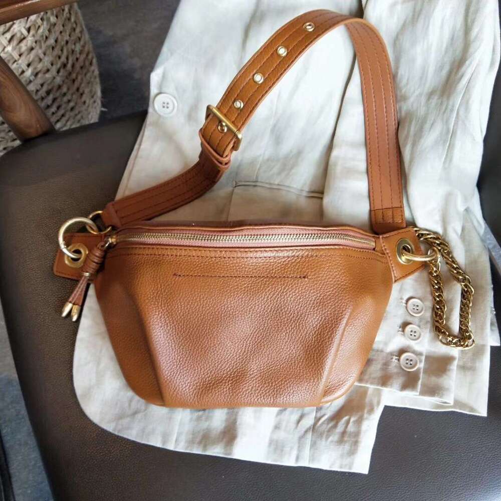 Bungee Chest for Women New Fashion Trend Waist Top Layer Cowhide Wide Strap Single Shoulder Crossbody Bag designer bag