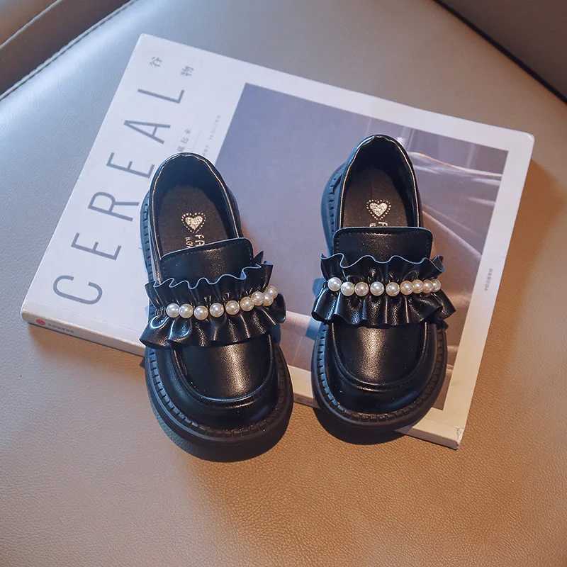 Kids Fashion Loafers Childrens British Style Leather Shoes Toddlers Girls Flat Shoes with Pearls Elegant Princess Shoes XJ250724