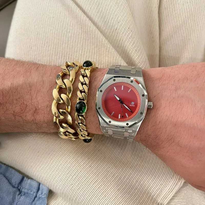 2025 New Mens Quartz Watch Stainless Steel Luminous Date Waterproof Fashion Sports Wristwatch Hot Sale Watch W250724