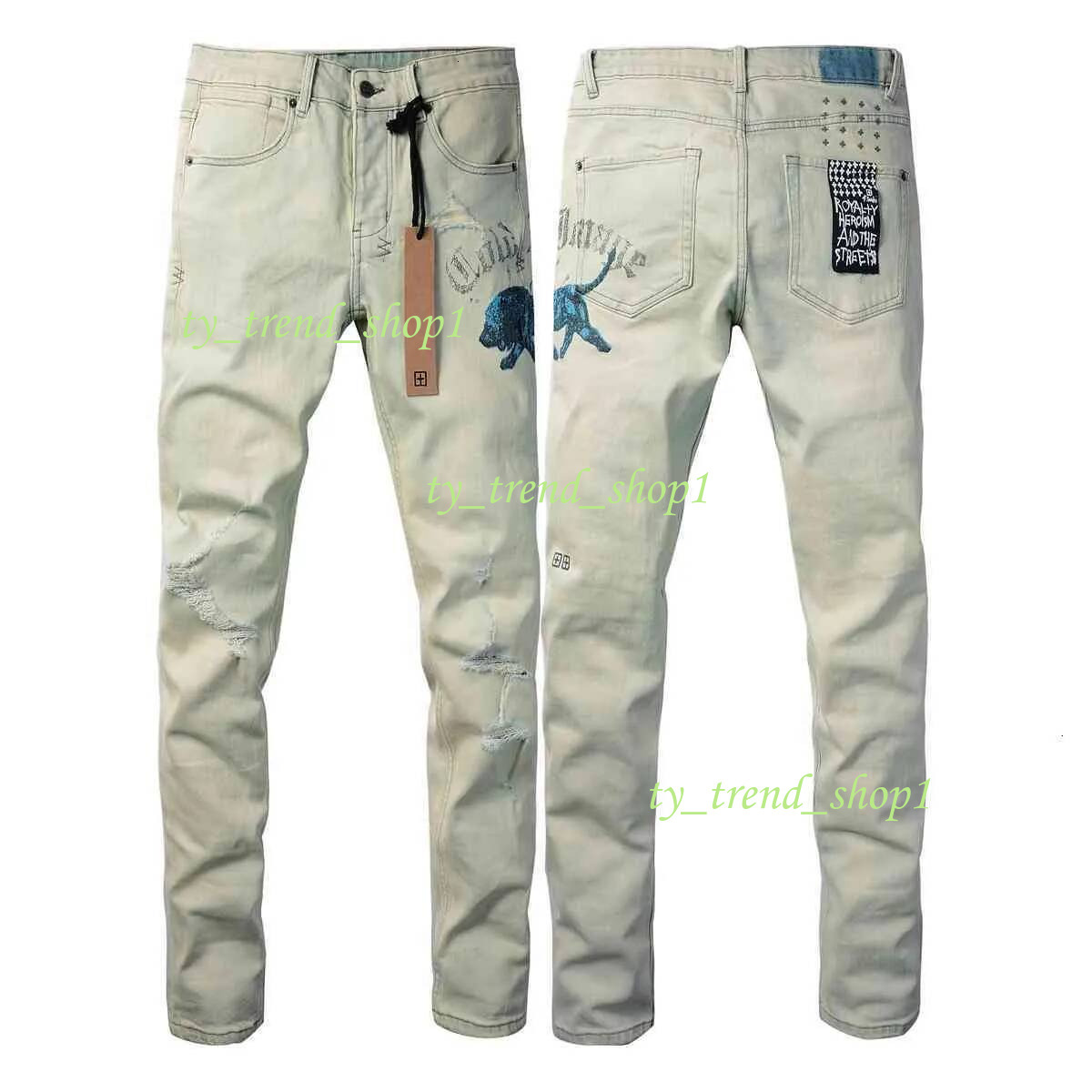 2025 New Ksubi jeans denim jeans men's pants narrow leg high waist fashion loose wide leg elastic jeans Designer Men's Vintage Ripped Straig