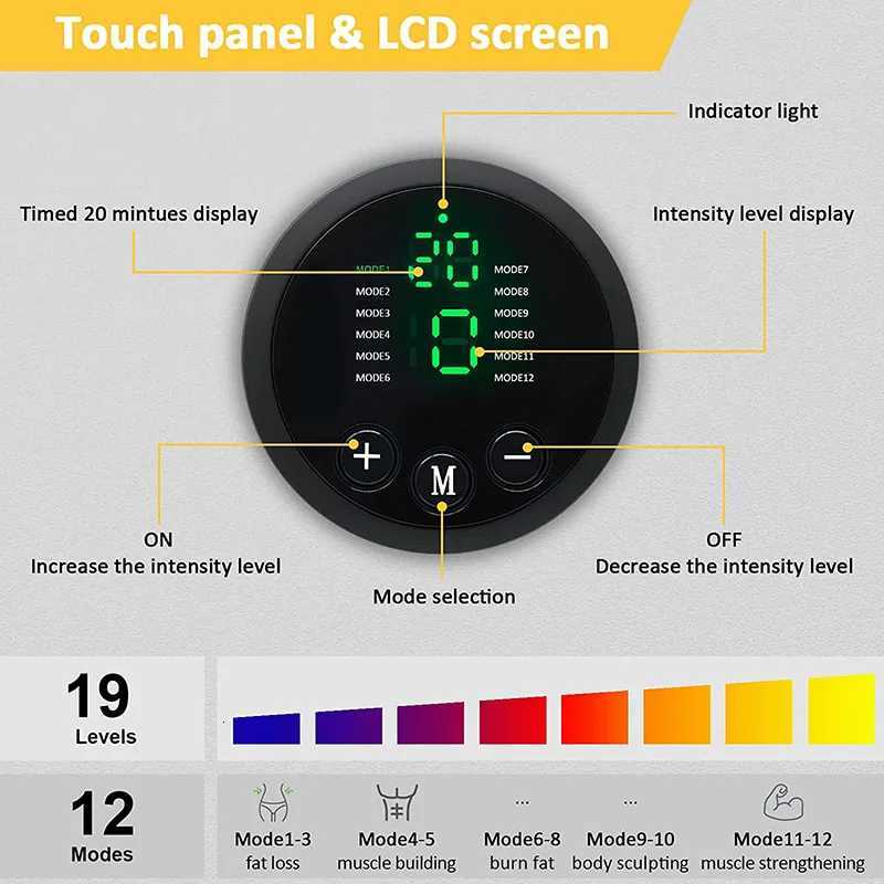USB Recharge EMS Abdominal Muscle Stimulator Vibration Waist Abs Slimming Belt Body Home Fitness Massager for Weight Loss W250724