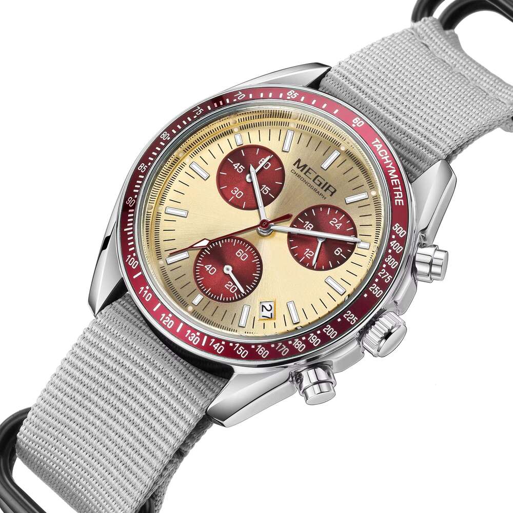 DHwatches MEGIR Men's Sports Watch - Nylon Strap, 30M Waterproof, Chronograph, Luminous, Quartz Wristwatch for Active Men
