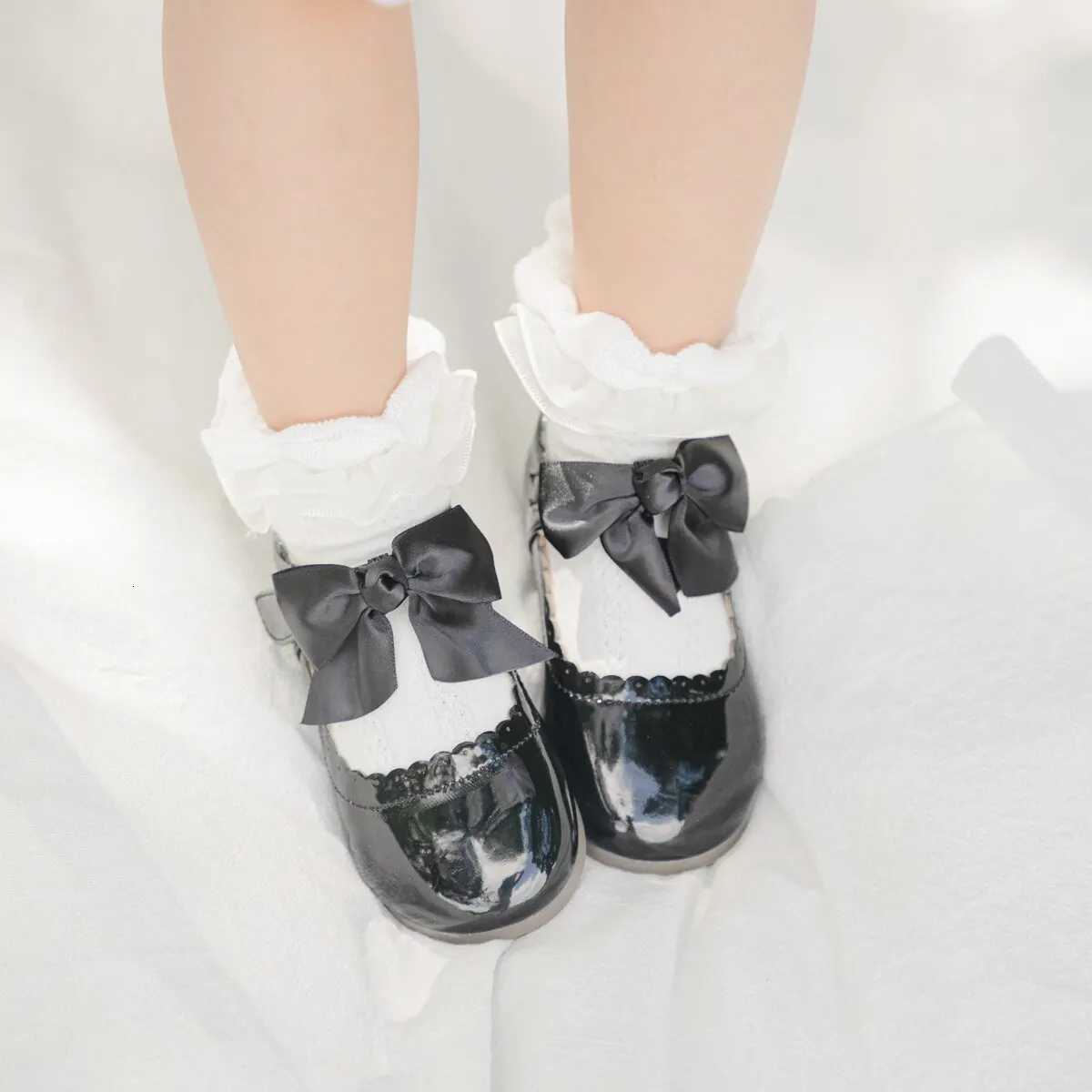 Meckior Girls Mary Jane Dress Kids Shoes Ballet Flats Non-slip Girls Par School Bowknot Children Princess Leather Shoes XJ250724
