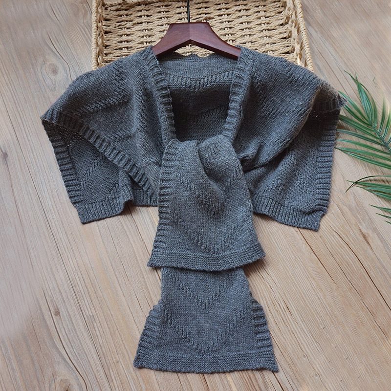 K1460 Contains wool knitted shawl, spring and autumn outerwear, decorative false collar, summer air-conditioned room neck protection, solid color casu