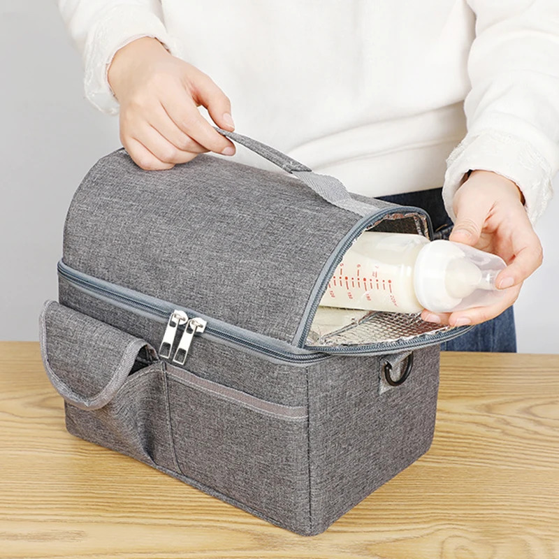 Portable Lunch Bags Large Capacity Multi-pocket Ice Bag Thermal Insulation Picnic Crossbody Chilled Fresh Lunch Box Storage Tote 250723