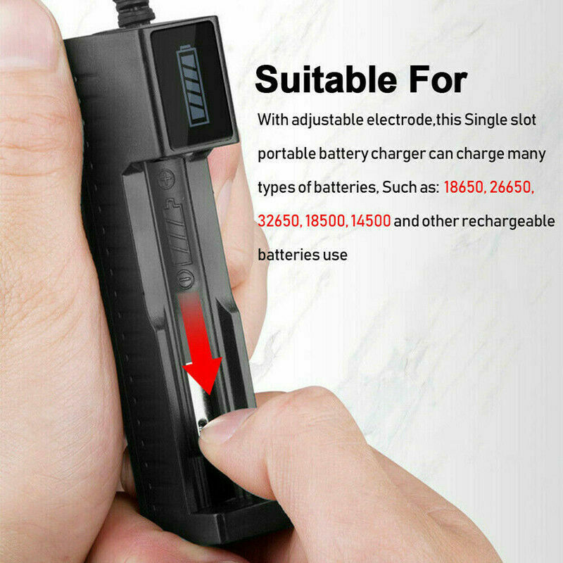 2PCS Rechargeable 18650 button top Battery 3.7V Li-Ion Battery Multipurpose Batteries + Charger