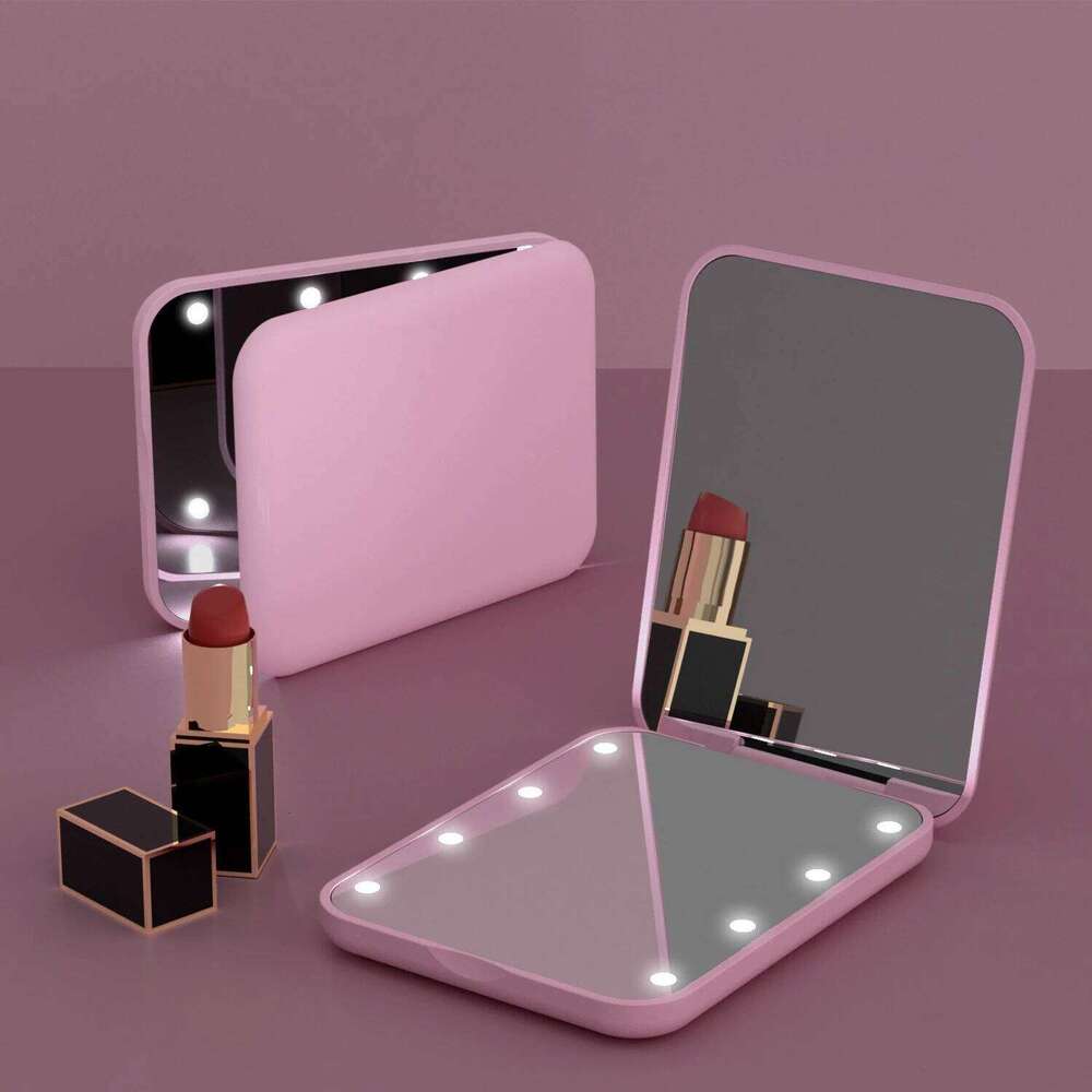 Mini LED Makeup Portable with Light 1X 2X Magnifying Pocket Mirror Foldable Cosmetic Vanity Mirrors X250723