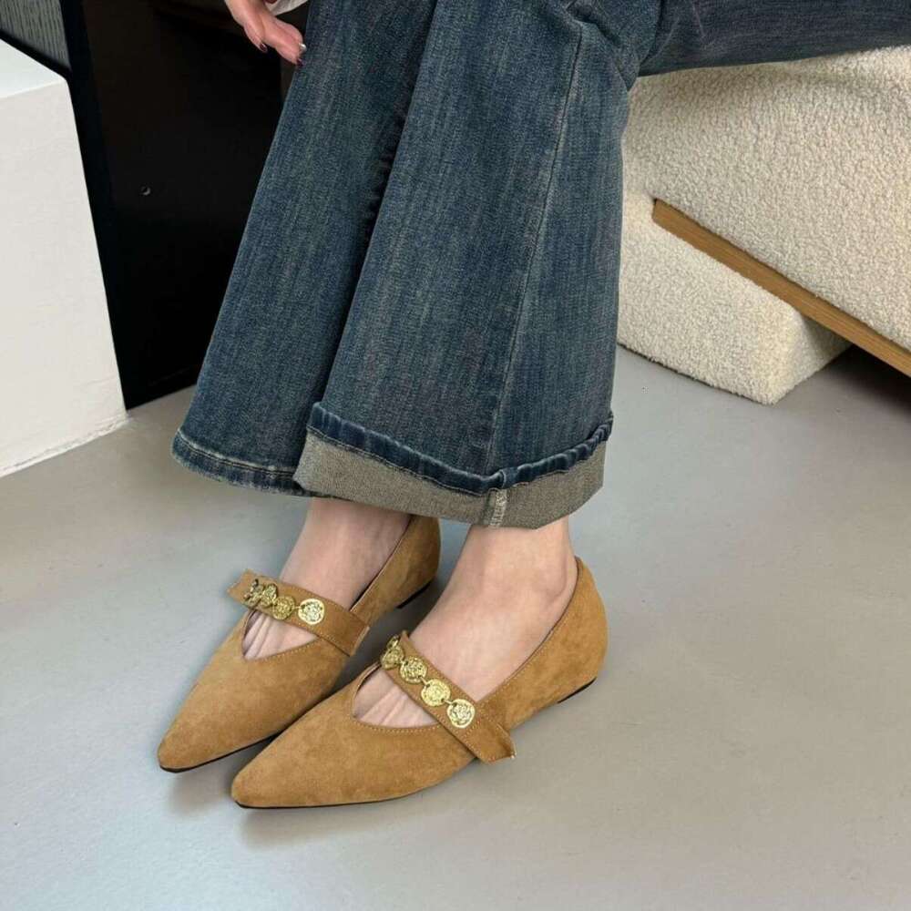 Inner Height Increasing Single Fashionable Versatile Little Fairy 2025 New Internet Celebrity Casual Pointed Mary Jane Shoes for Women