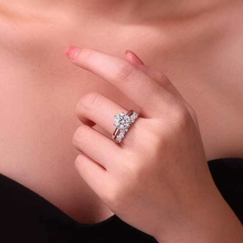 Original Factory Price 2025 New Designs Moissanite Set Rings 925 Silver Wedding Bands Engagement Rings Luxury Fine Gem Rings