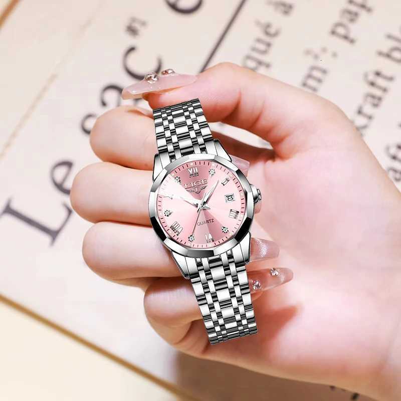 1G Elegant Ultrathin Nordic Simple Style Quartz Movement Womens Wristwatch Fashion Stainless Steel Bracelet Belt Woman Watch W250724