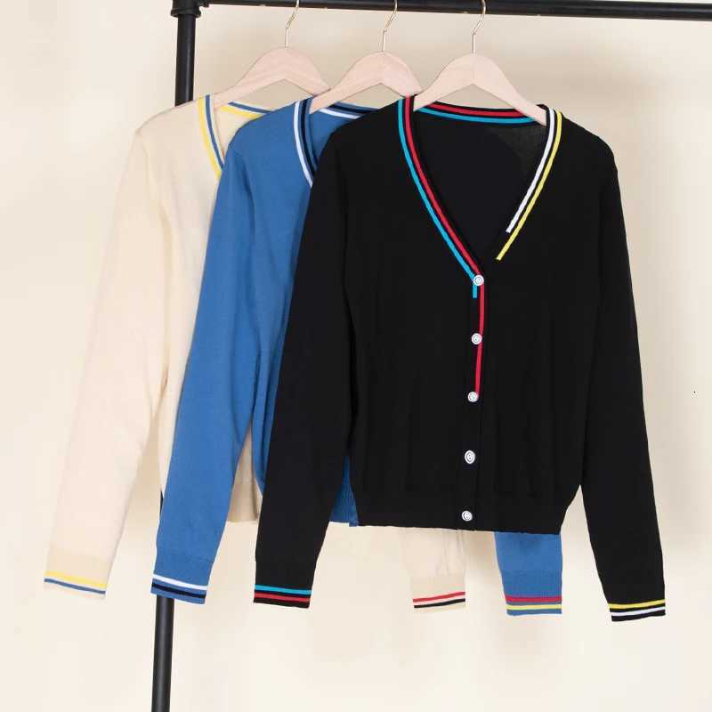 2023 Crochet Top Blouses Tricot Clothing Cropped Korean Fashion Style Cardigan Female Knitted Ladies Sweaters Black Outerwear X2507241