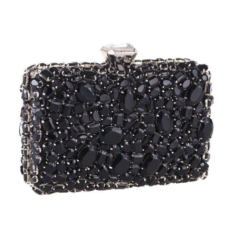 Designer Luxury Evening Diamond Small Square Style Acrylic Inlaid Diamond Evening Single Handheld Banquet Women's Bag 76170