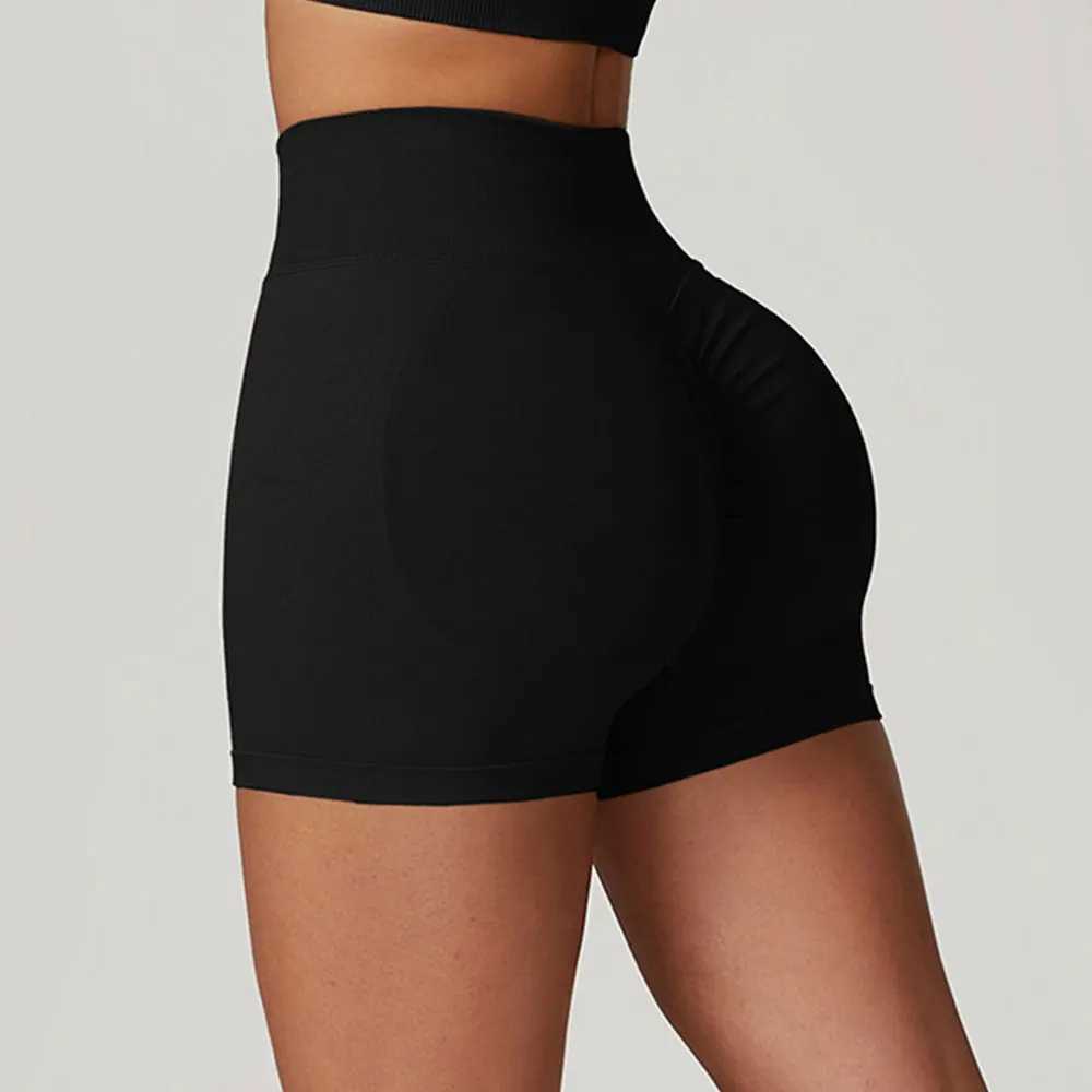 Seamless Sports Short Women Ribbed Shorts Squat Proof High Waist Fitness Tight Shorts Chuitskering Cycling Workout Gym Shorts XJ250724