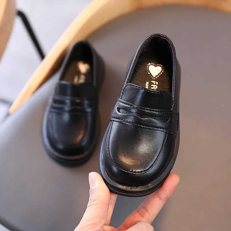 Kids Loafers Slip-on Pu Leather Shallow Black Brown Boys Girls Flat Shoes 21-36 Toddler Fashion Leisure Children Casual Shoe XJ250724
