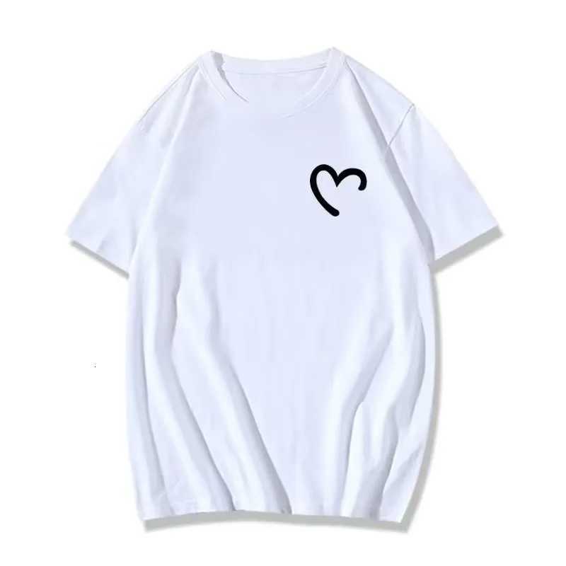 M-8XL Summer Mens Oversized T-shirt Simple Love Printed T-shirt Suitable for Both Men and Women Y250819