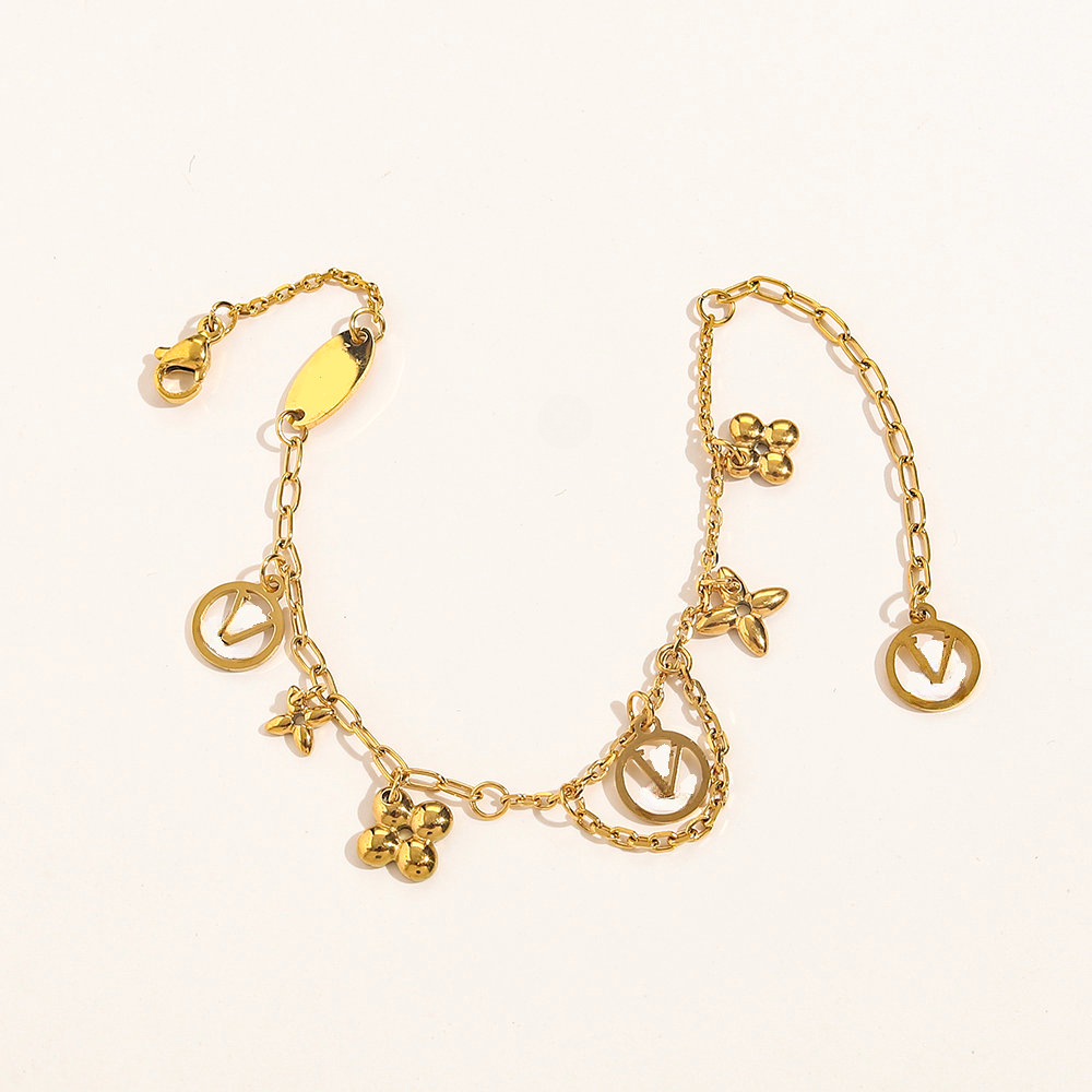 Chain Bracelets Designer 18k Gold Plated Luxury Brand Letter Women Gold Color Jewelry lvbracelet louis vuitton vuoitton louisvuittion louievuitton lvs lvt