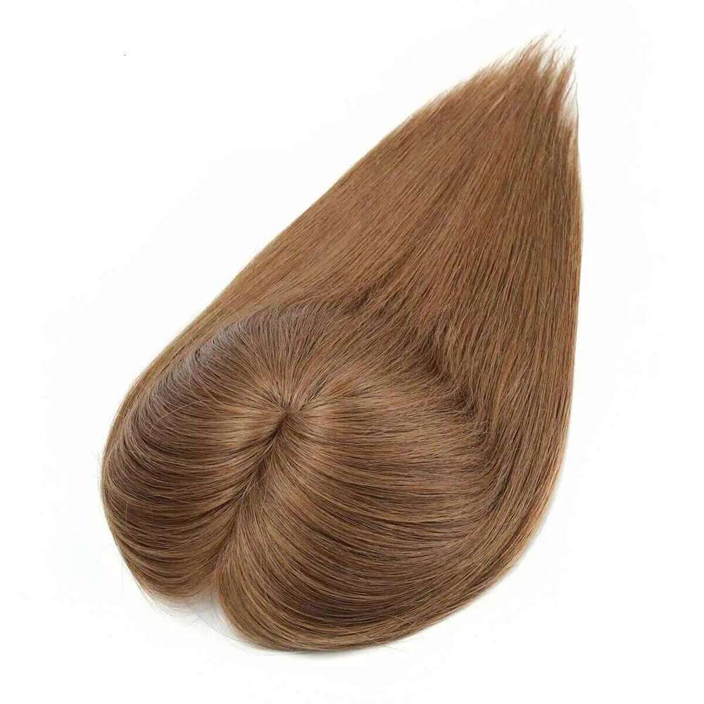 TUW25 Pieces Women's Thinning Mono 100% Virgin Human Hair Topper for Women Natural Looking
