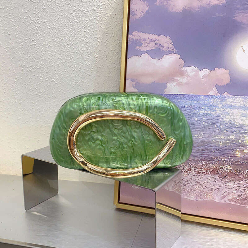 Designer Luxury Evening Diamond Marble Acrylic Clutch Evening Metal Box Square Versatile Party Phone Handheld Crossbody Small Bag