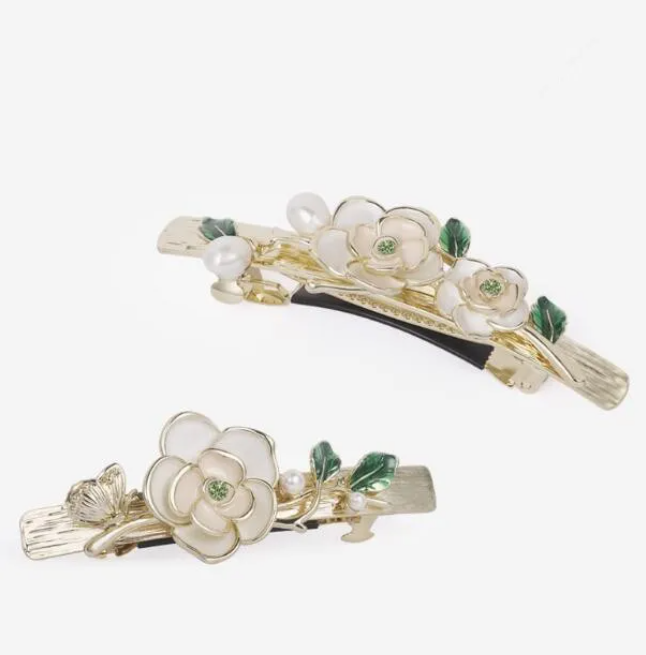 Luxury Spring Designer Womens Hairpin Brand CLASSIC RETRO ELEGANCE camellia flower Claw Clip Classic Hairclip Metal Shark Hairpin Hair Clips Hair Acce
