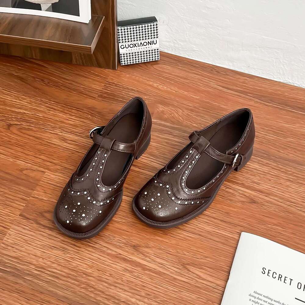 2025 Spring Fashion Single Huizhou Shoes, Mary Jane Studded High Heels, Fashionable Versatile Women's Shoes